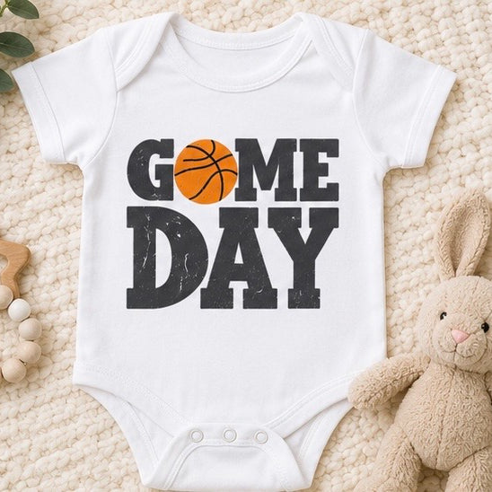 Game Day Printed Basketball Baby Outfit