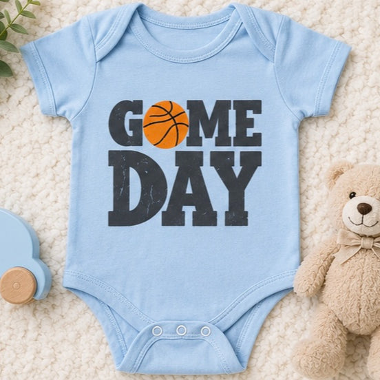 Game Day Printed Basketball Baby Outfit
