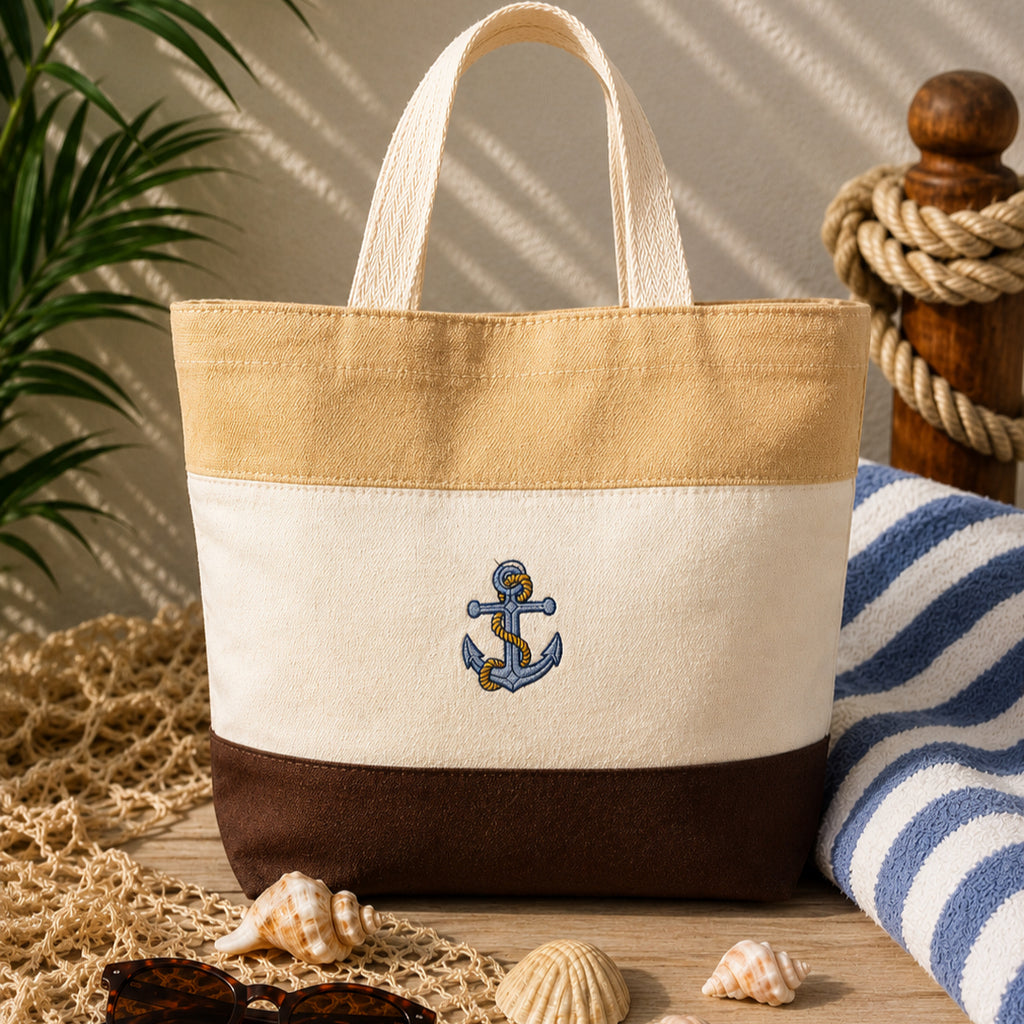 Nautical Anchor Embroidered Tote