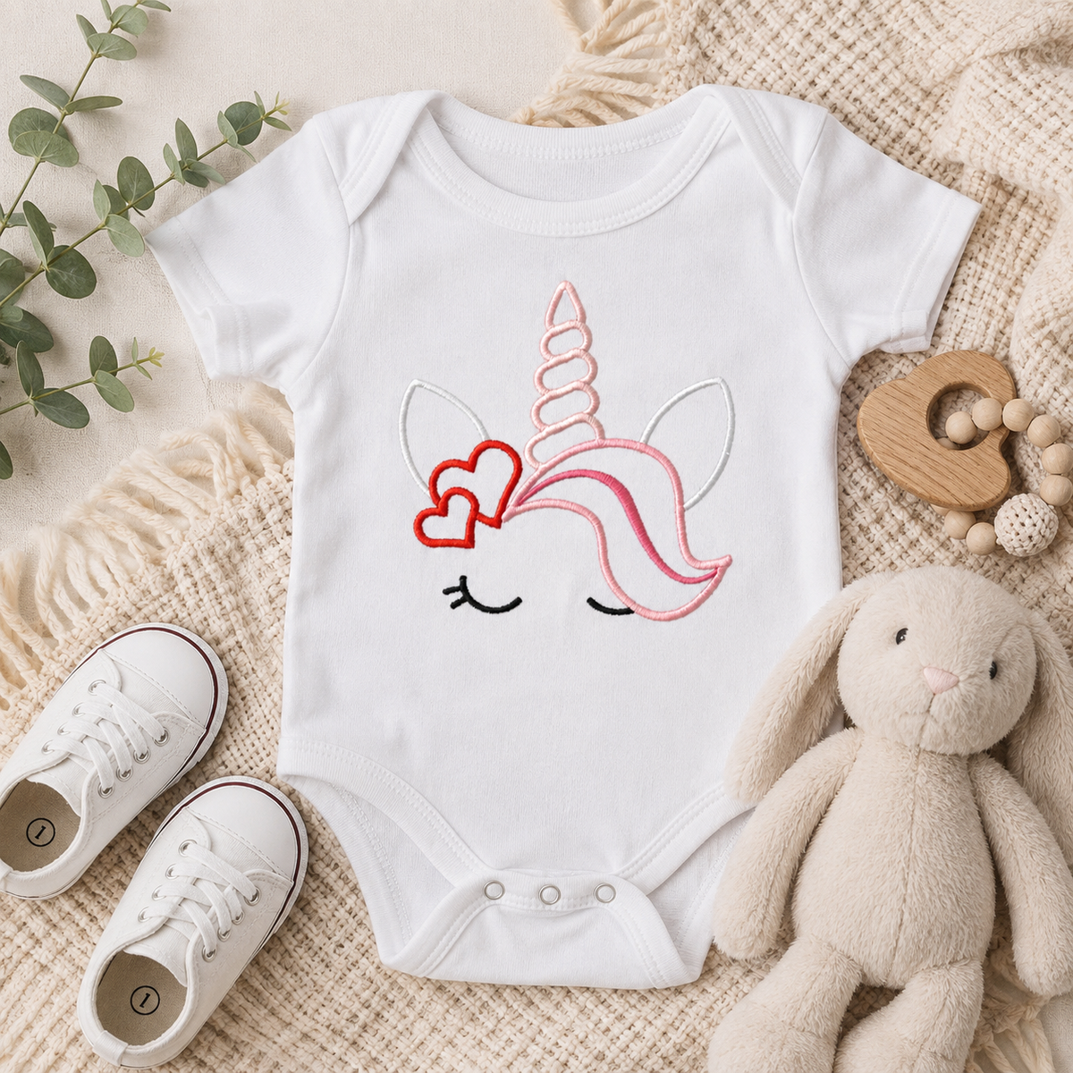 Kids Embroidered Unicorn Top