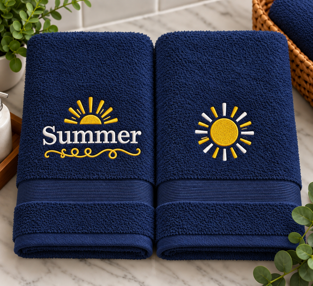 Summer Embroidered Hand Towel Set | Decorative Guest Towels