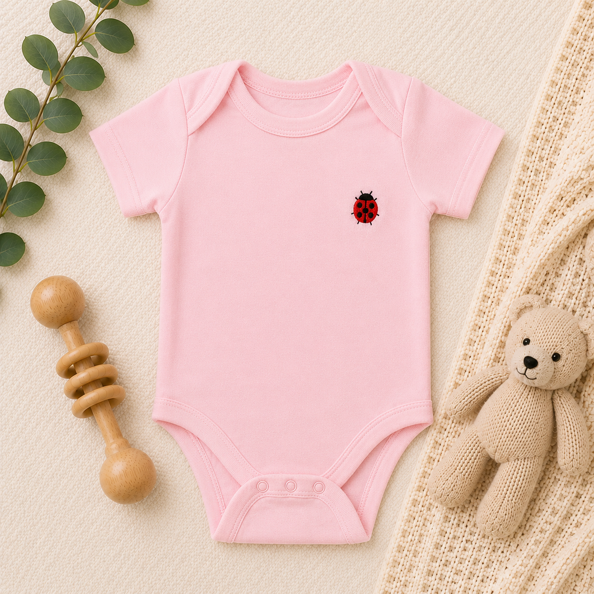 Embroidered Ladybug Baby Outfit