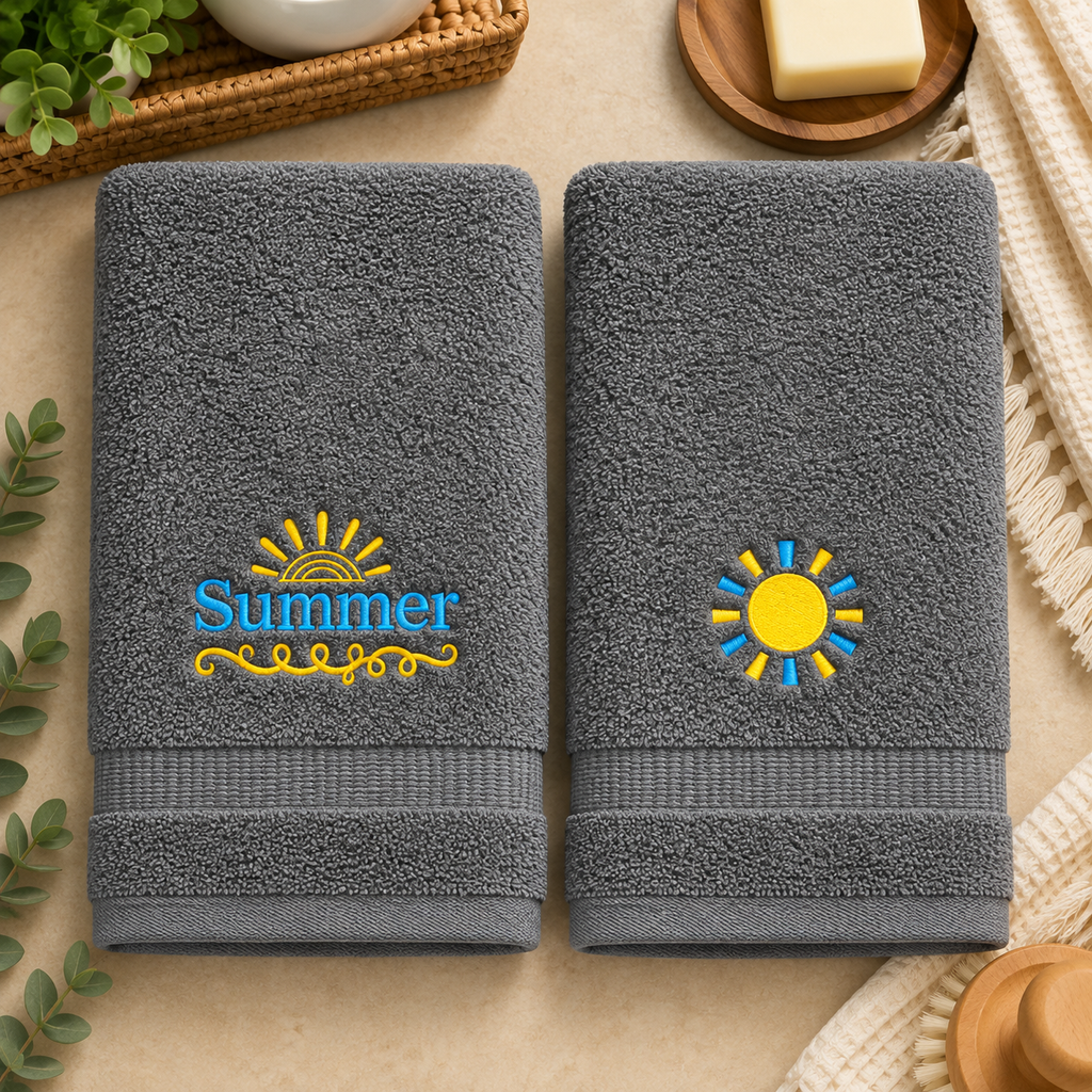 Summer Embroidered Hand Towel Set | Decorative Guest Towels