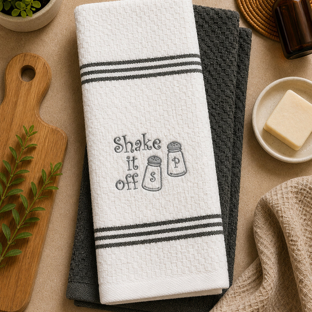 Shake it Off - Embroidered Kitchen Towel Set