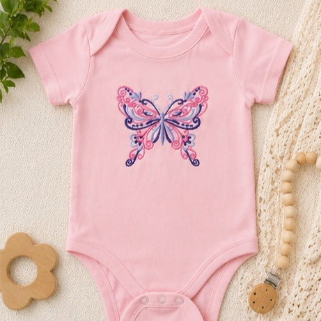 Embroidered Butterfly Children's Outfit