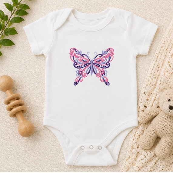 Embroidered Butterfly Children's Outfit