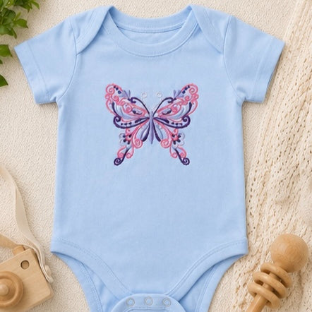 Embroidered Butterfly Children's Outfit