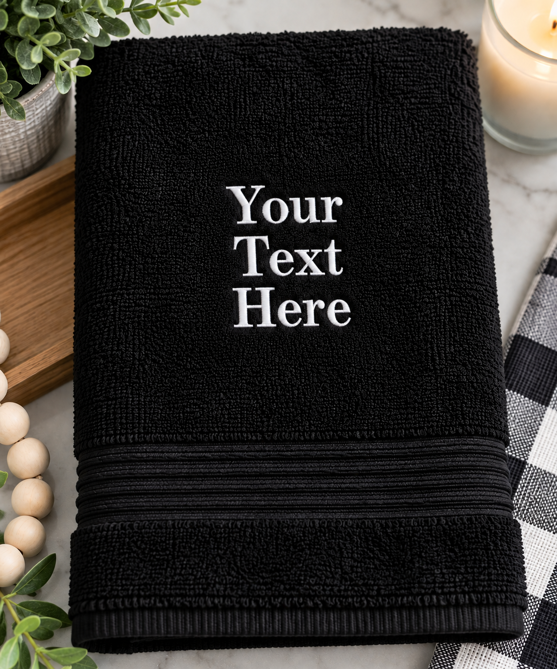 Custom Embroidered Hand Towel | Personalized Bathroom Towel