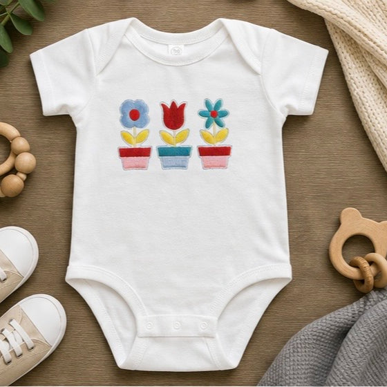 Floral Garden Embroidered Baby Outfit
