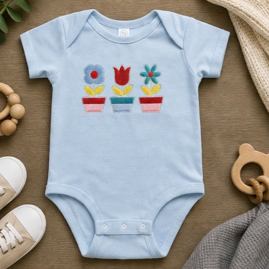 Floral Garden Embroidered Baby Outfit