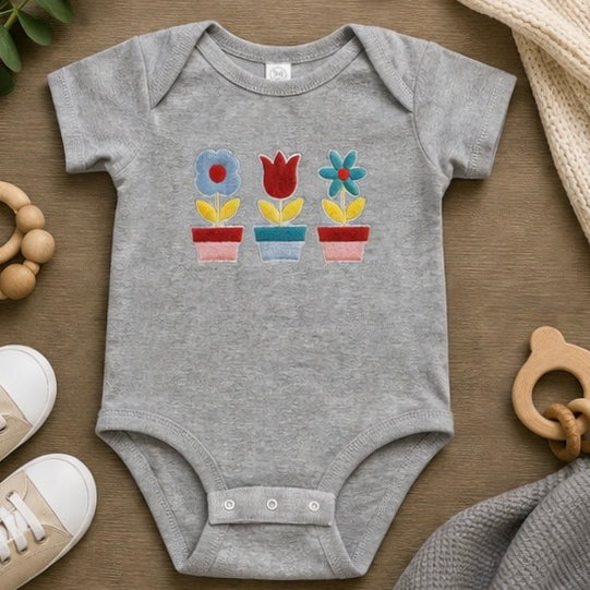 Floral Garden Embroidered Baby Outfit