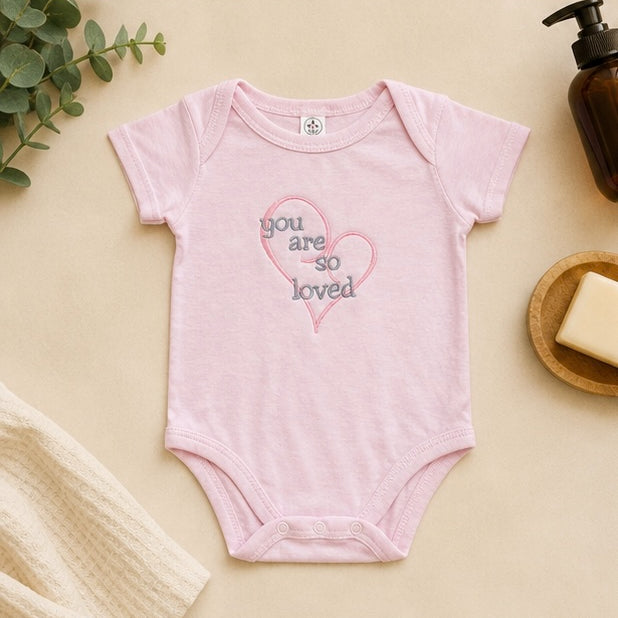 You are So Loved Embroidered Baby Outfit