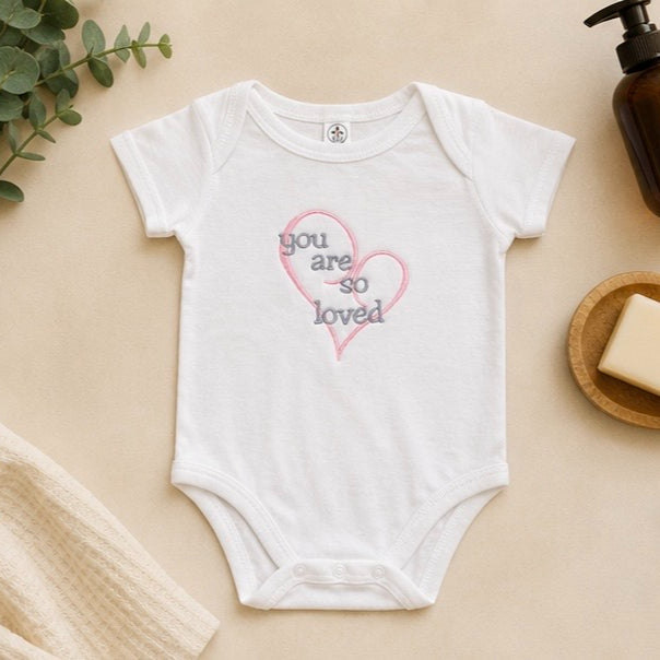 You are So Loved Embroidered Baby Outfit