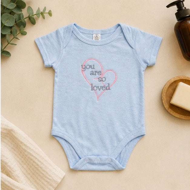 You are So Loved Embroidered Baby Outfit