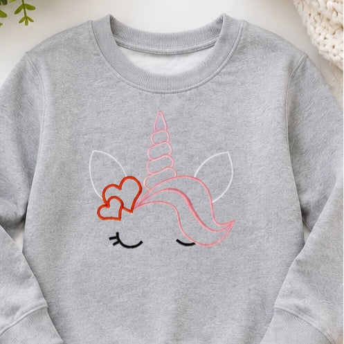 Kids Embroidered Unicorn Top