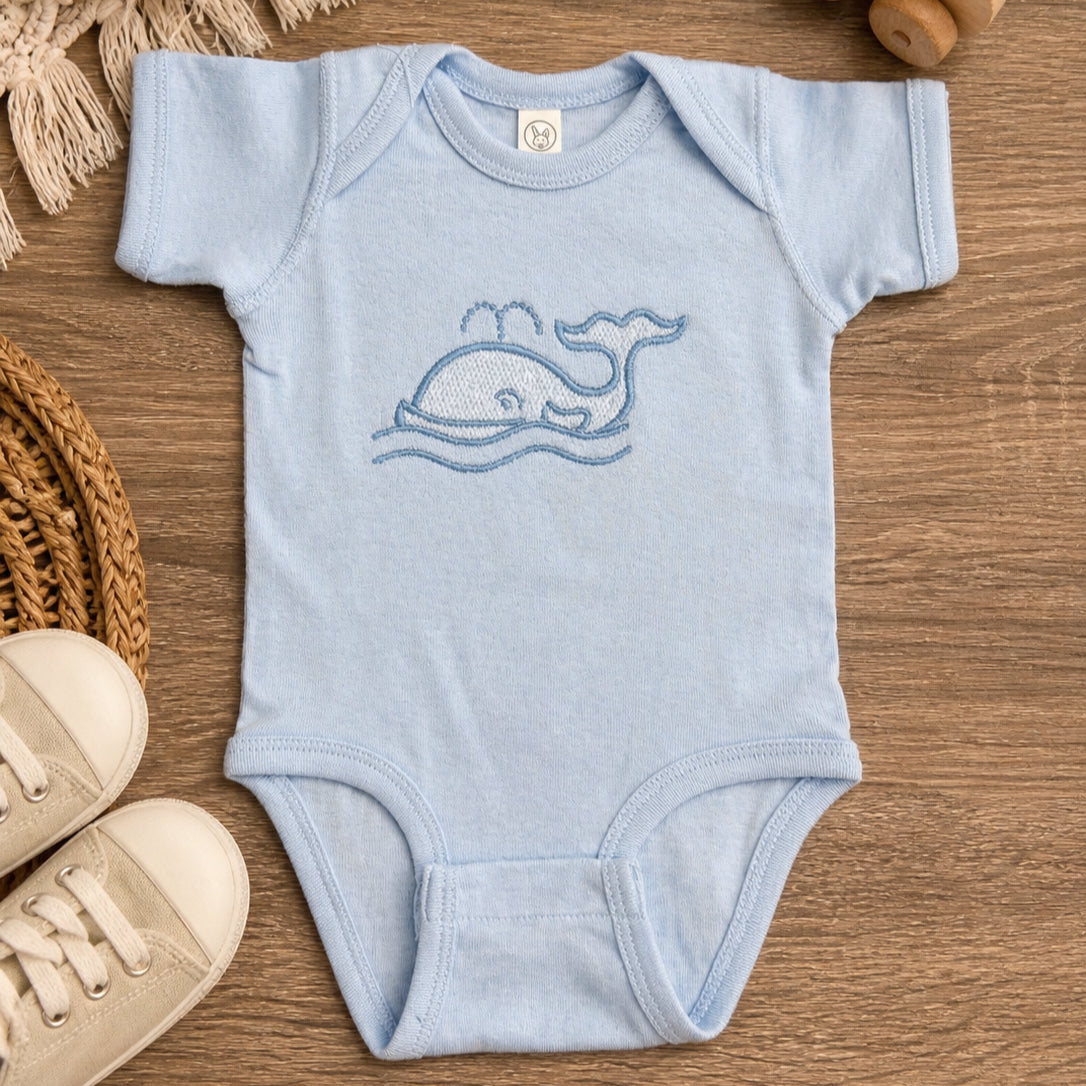 Embroidered Whale Baby Outfit