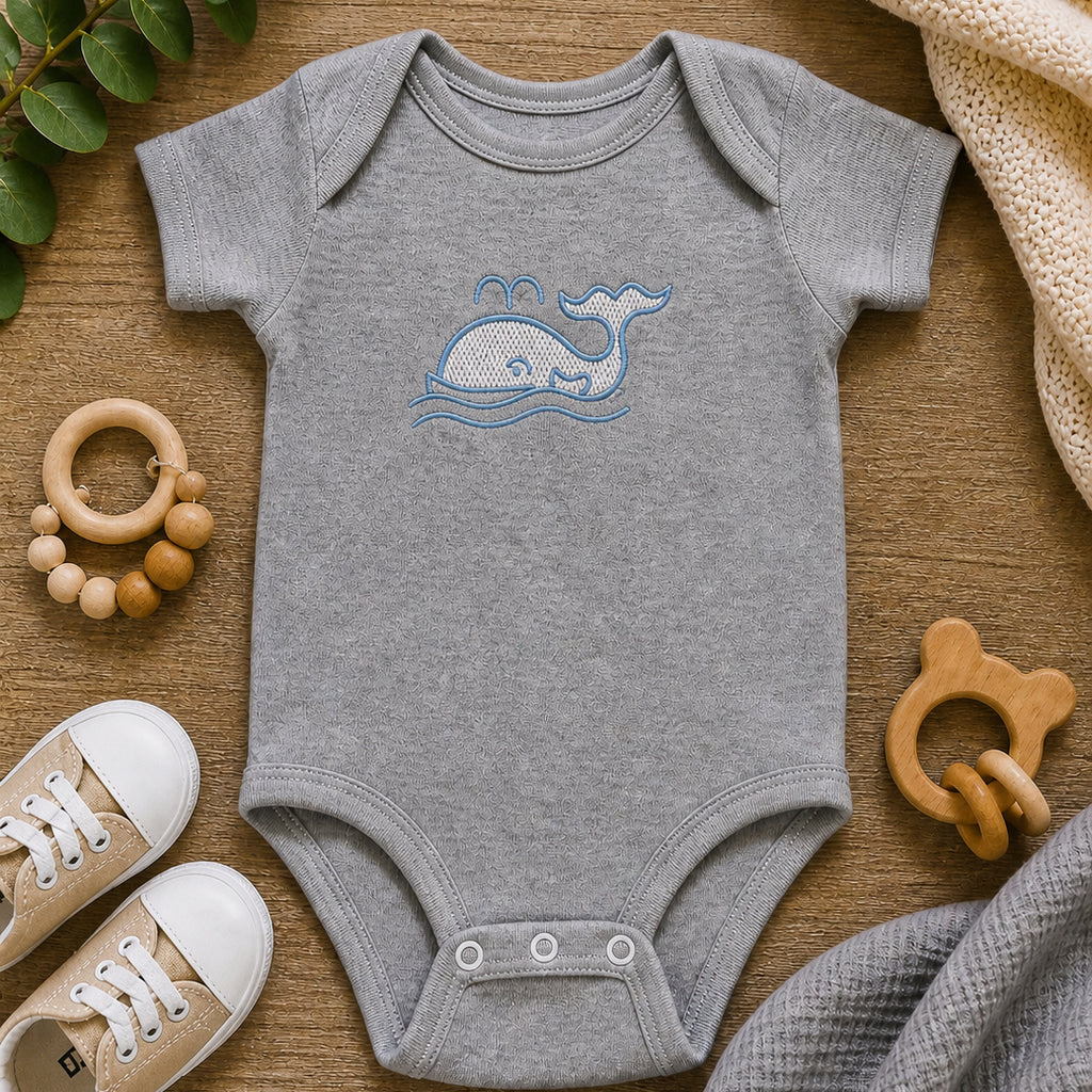 Embroidered Whale Baby Outfit