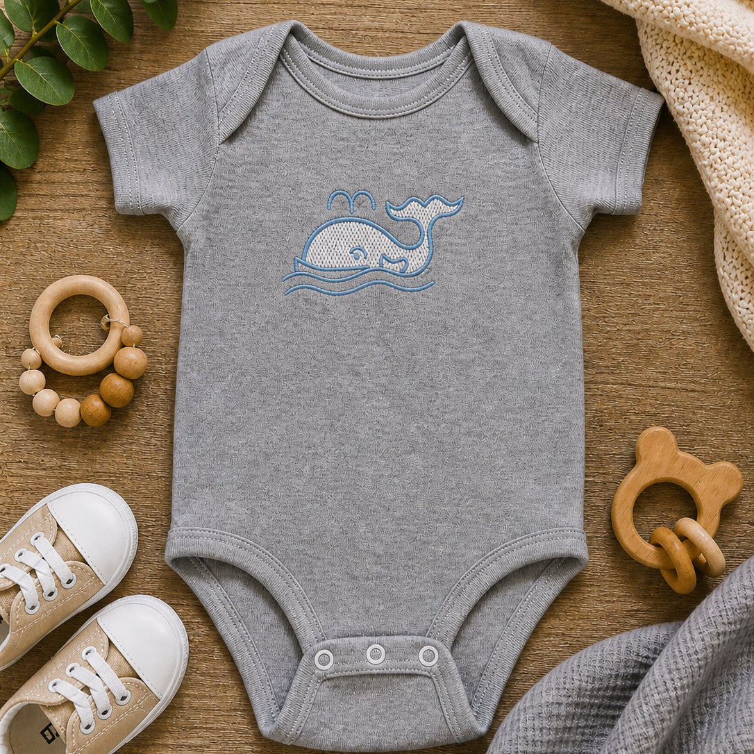 Embroidered Whale Baby Outfit
