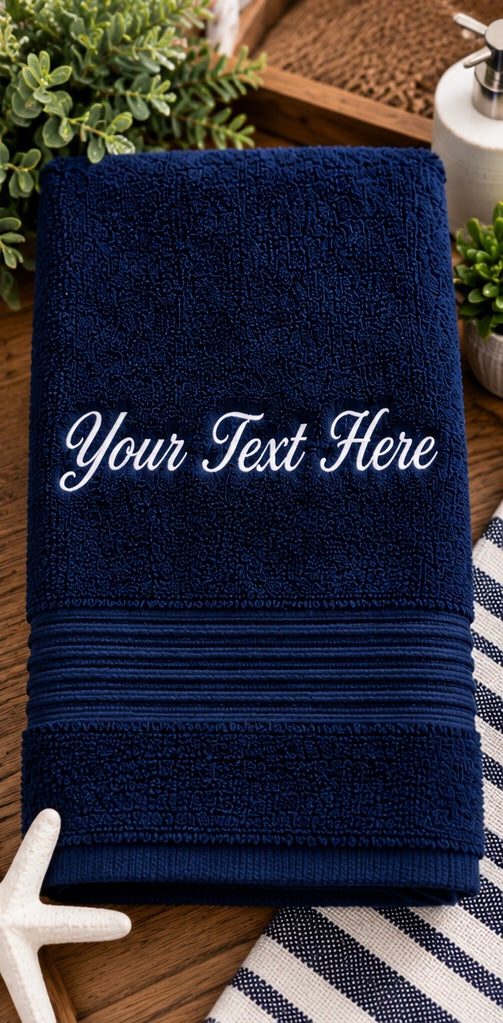 Custom Embroidered Hand Towel | Personalized Bathroom Towel