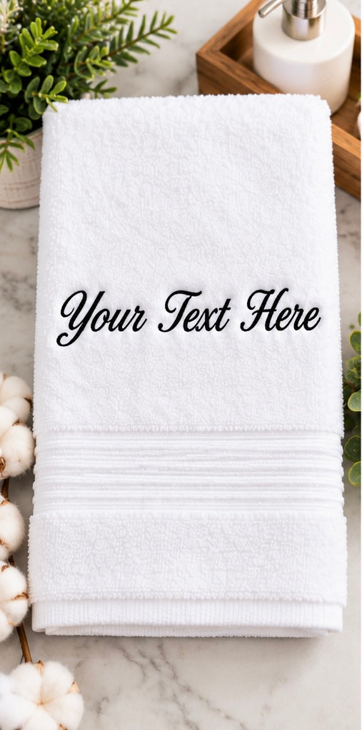Custom Embroidered Hand Towel | Personalized Bathroom Towel
