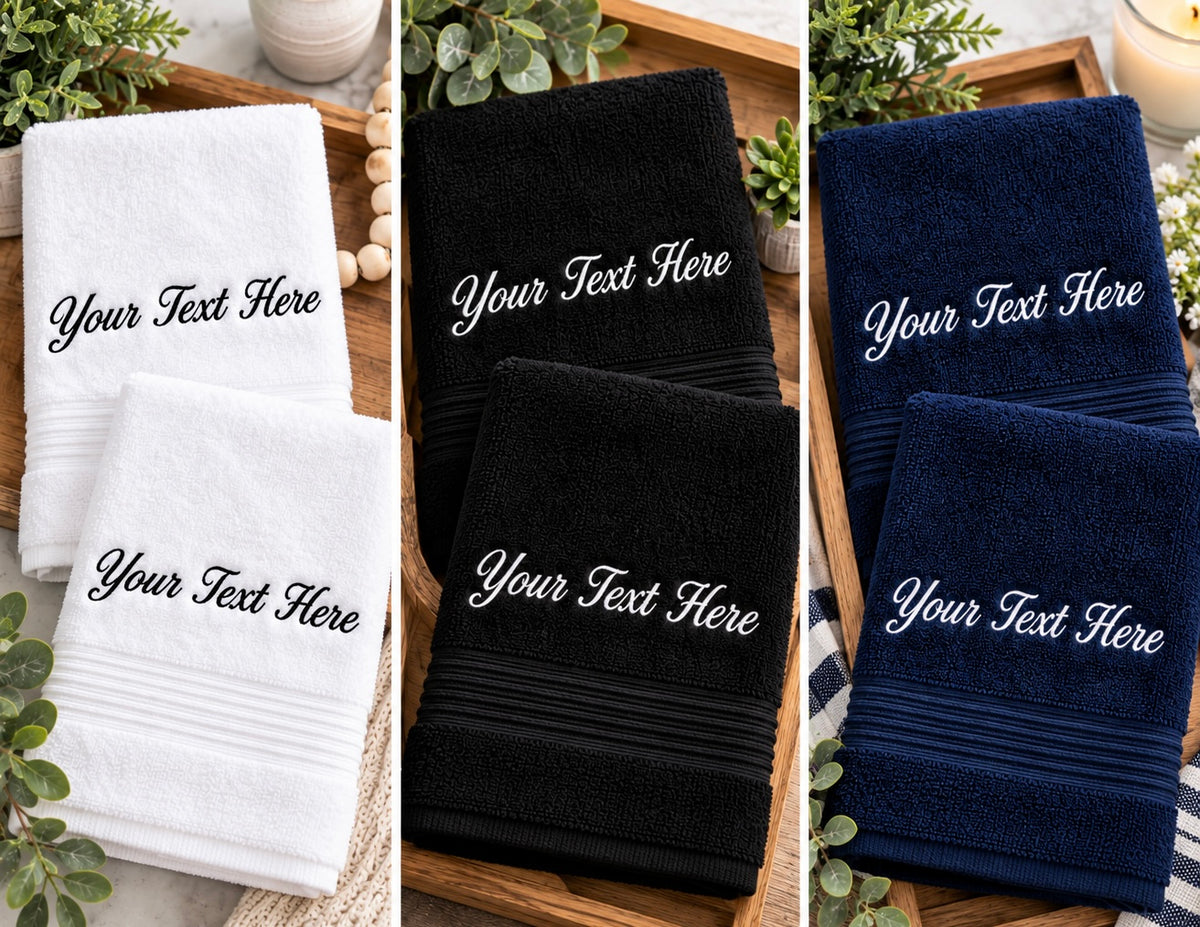 Custom Embroidered Hand Towel | Personalized Bathroom Towel