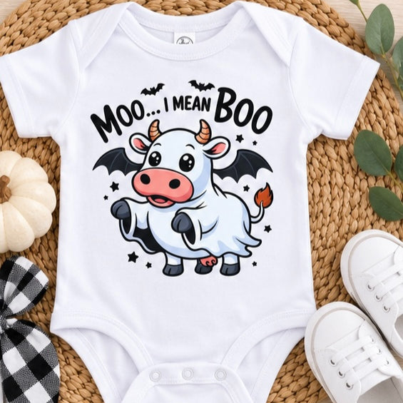 Cute Cow Halloween Kids Shirt, Funny Spooky Cow