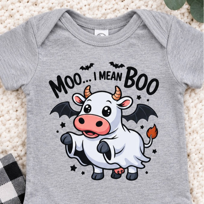 Cute Cow Halloween Kids Shirt, Funny Spooky Cow