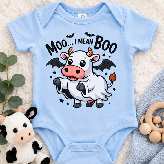 Cute Cow Halloween Kids Shirt, Funny Spooky Cow
