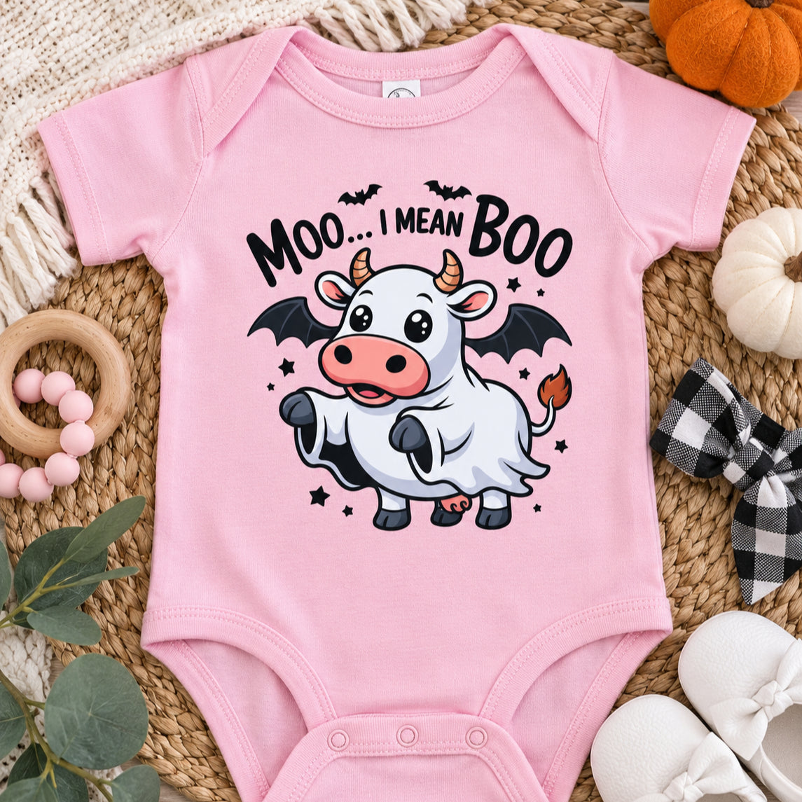 Cute Cow Halloween Kids Shirt, Funny Spooky Cow