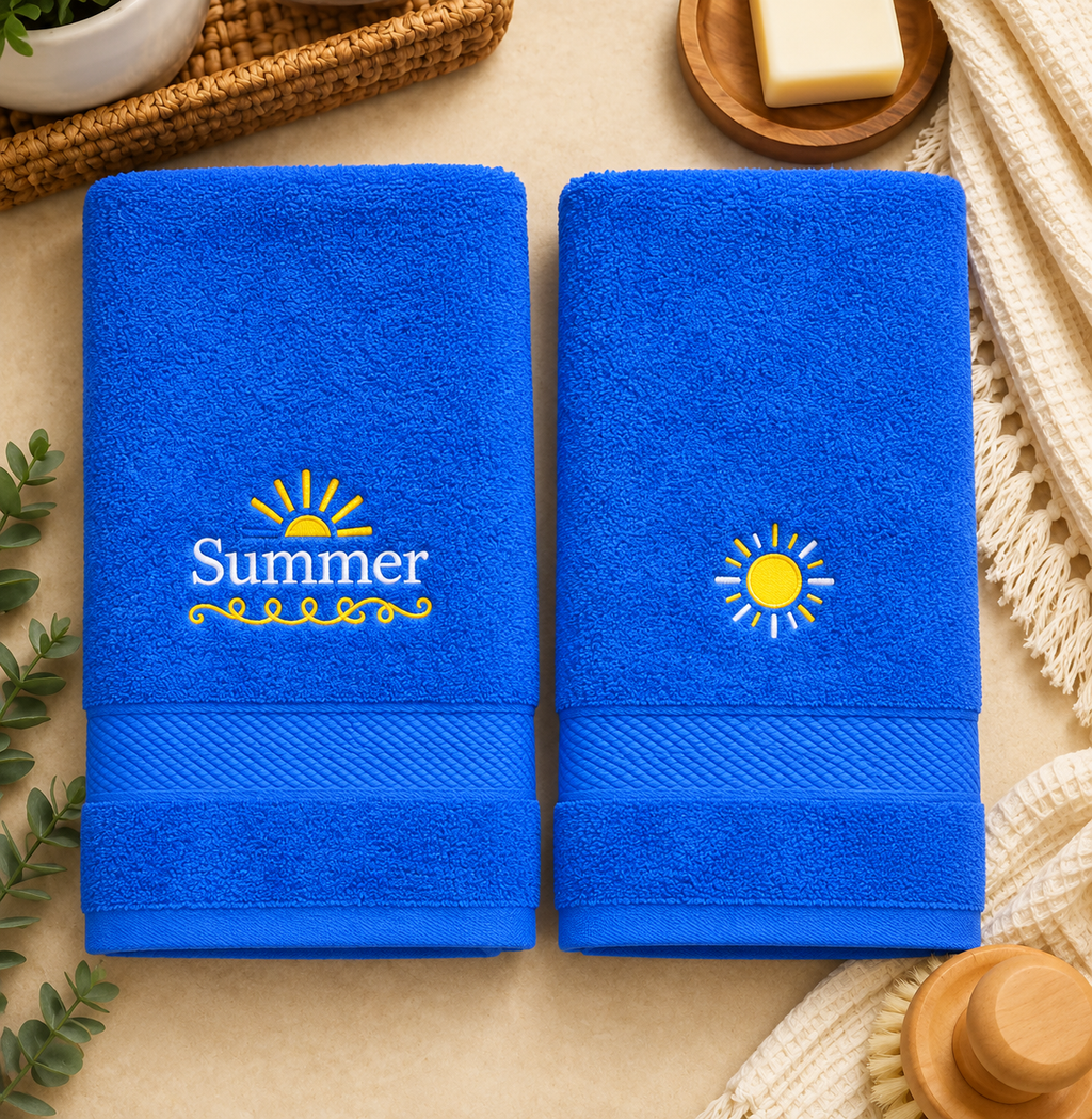 Summer Embroidered Hand Towel Set | Decorative Guest Towels
