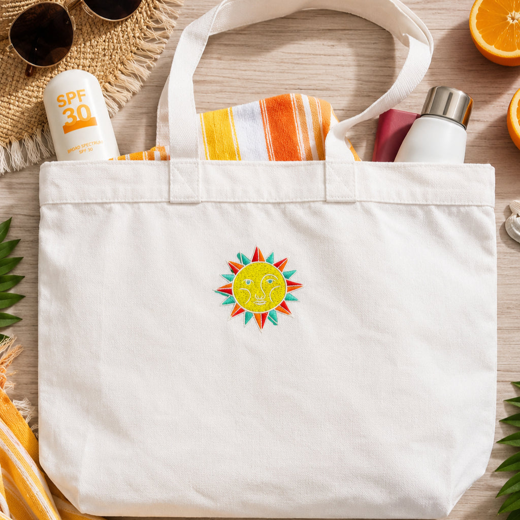 Sunshine Embroidered Tote Bag