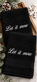 Let It Snow Embroidered Towel Set | Christmas Hand Towels