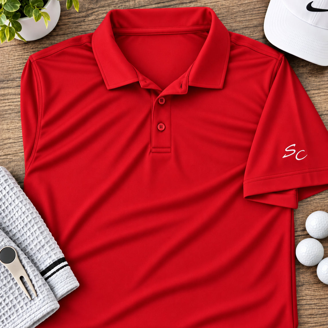 Personalized Polo Shirt with Embroidered Initials on Sleeve | Custom Monogram Polo