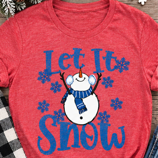 Let It Snow Shirt, Snowman Christmas Top
