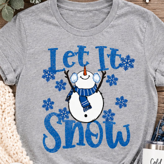 Let It Snow Shirt, Snowman Christmas Top