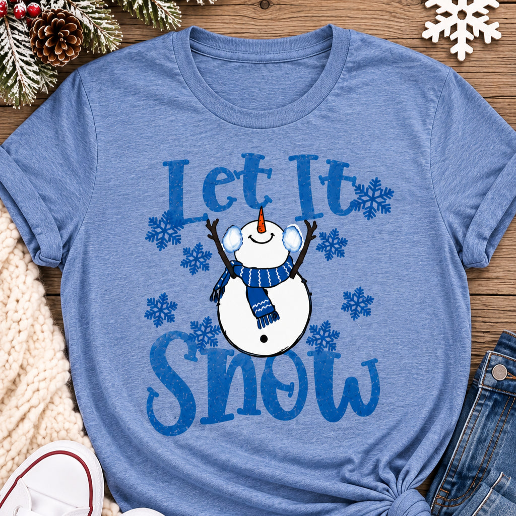 Let It Snow Shirt, Snowman Christmas Top