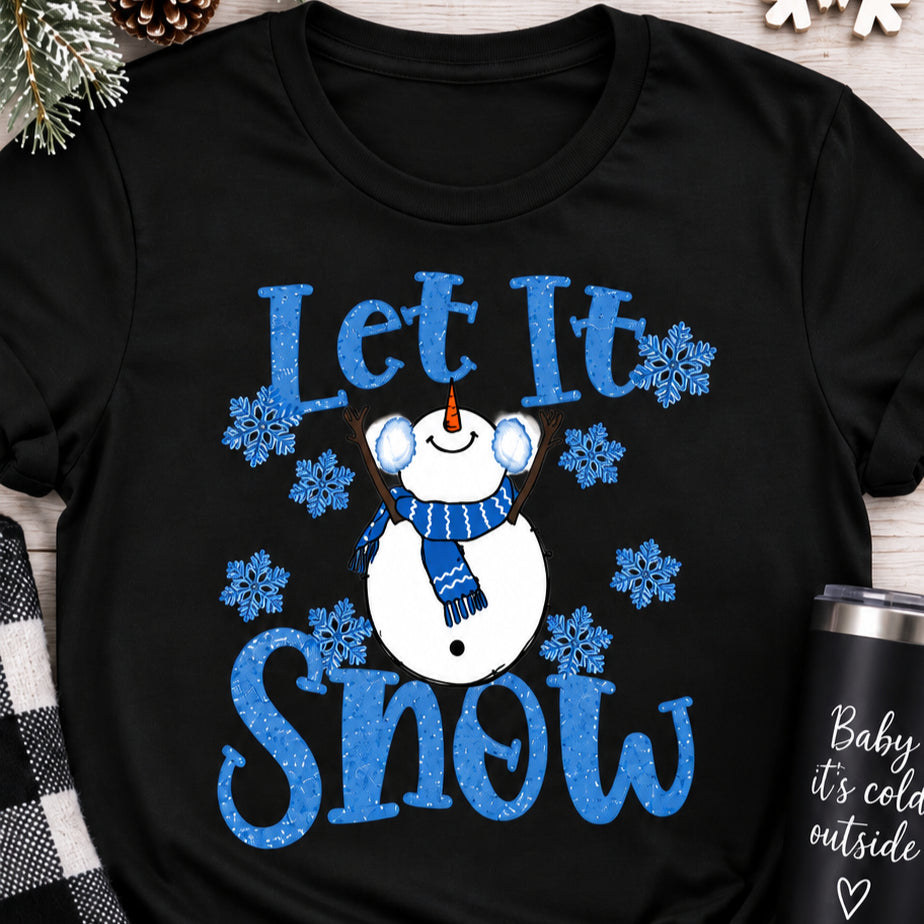 Let It Snow Shirt, Snowman Christmas Top