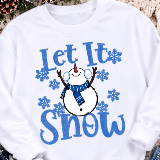 Let It Snow Shirt, Snowman Christmas Top