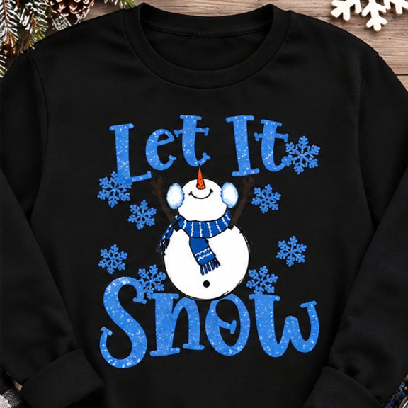 Let It Snow Shirt, Snowman Christmas Top