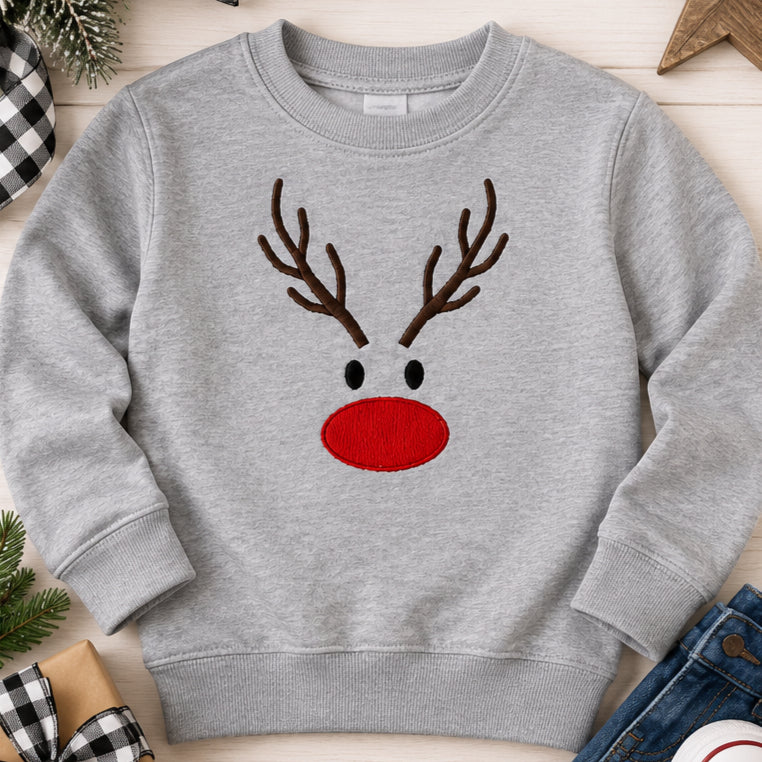 Kids Embroidered Reindeer Outfit, Christmas Baby Outfit