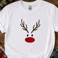 Embroidered Reindeer Hoodie, Christmas Top