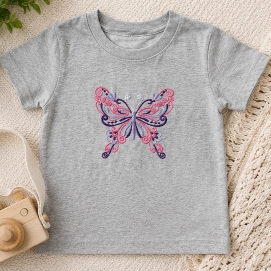 Embroidered Butterfly Children's Outfit
