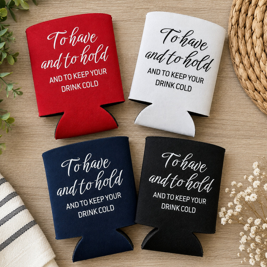 To Have and To Hold Wedding Can Cooler, Wedding Favors