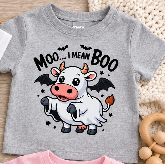 Cute Cow Halloween Kids Shirt, Funny Spooky Cow