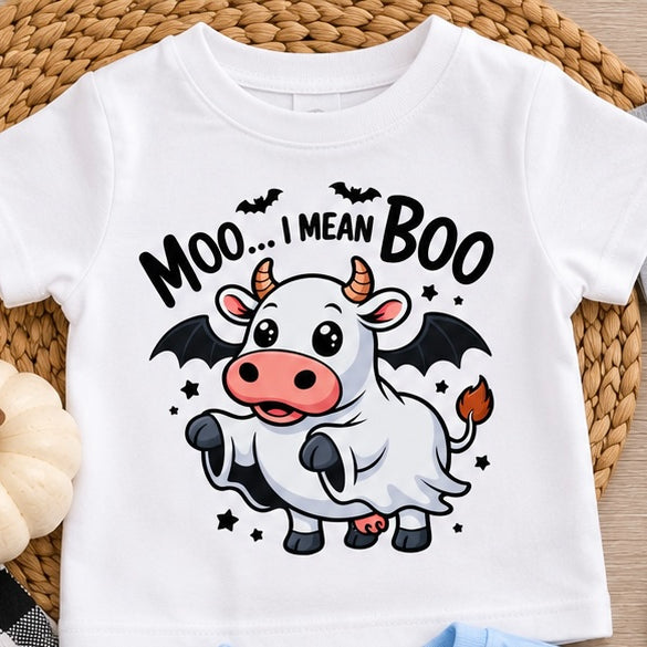 Cute Cow Halloween Kids Shirt, Funny Spooky Cow