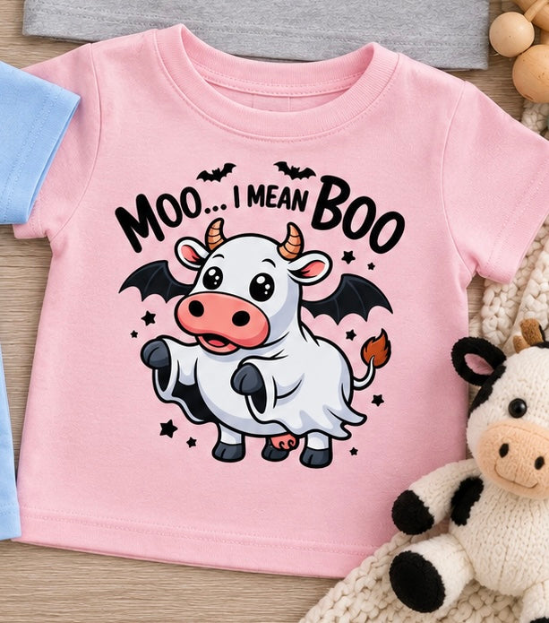 Cute Cow Halloween Kids Shirt, Funny Spooky Cow