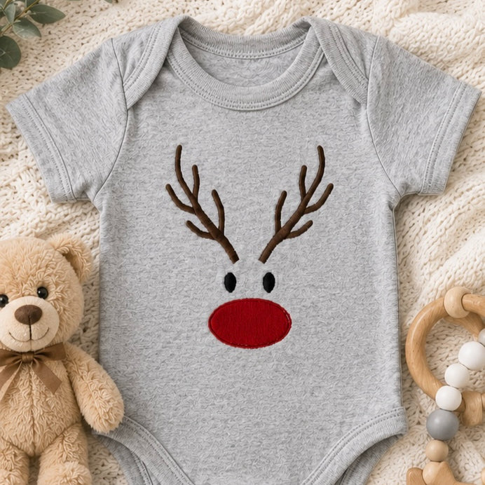 Kids Embroidered Reindeer Outfit, Christmas Baby Outfit