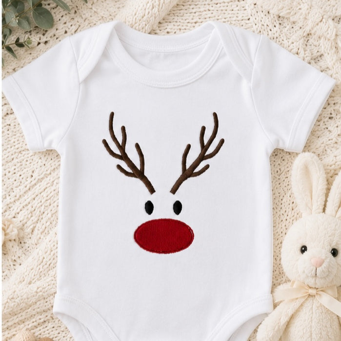Kids Embroidered Reindeer Outfit, Christmas Baby Outfit
