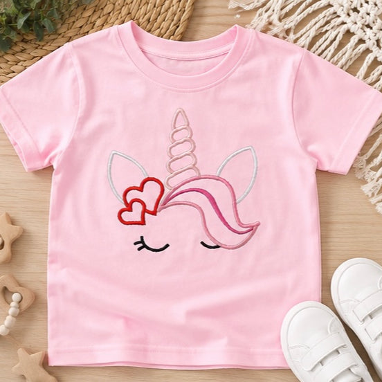 Kids Embroidered Unicorn Top