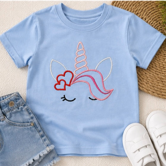 Kids Embroidered Unicorn Top